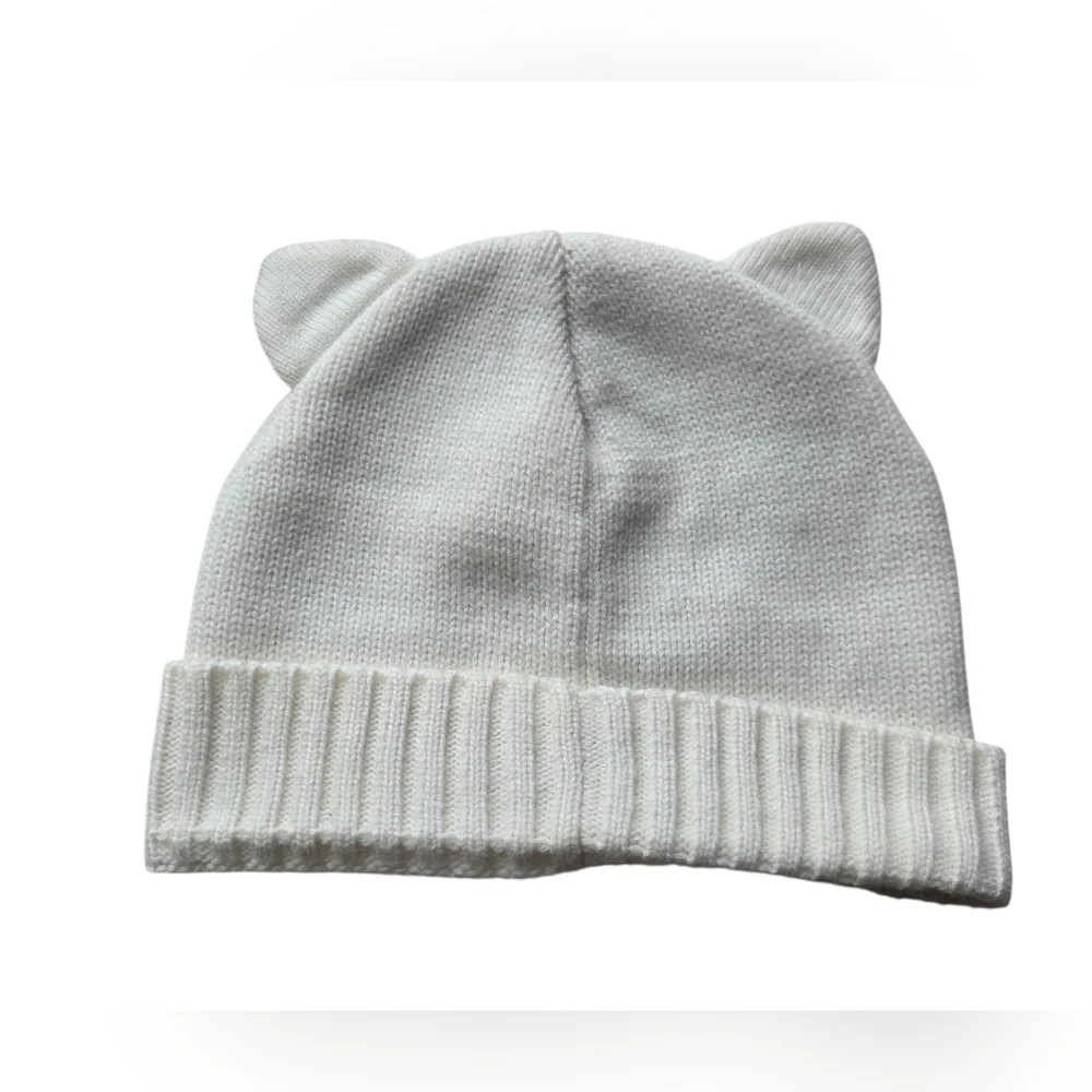Kate Spade New York White Wool Blend Kitty Ears Hat OS EUC